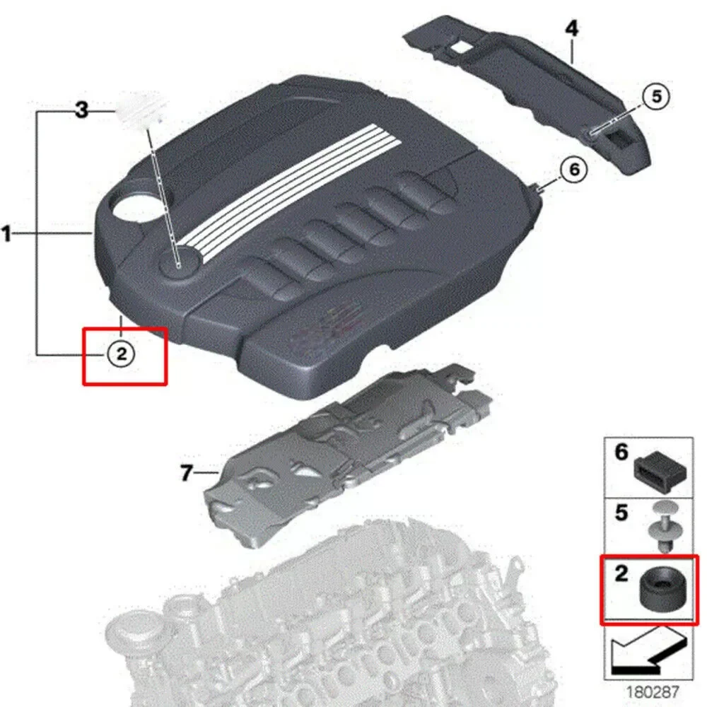

2x Engine Cover Rubber Mount Bush Car Engine Protector