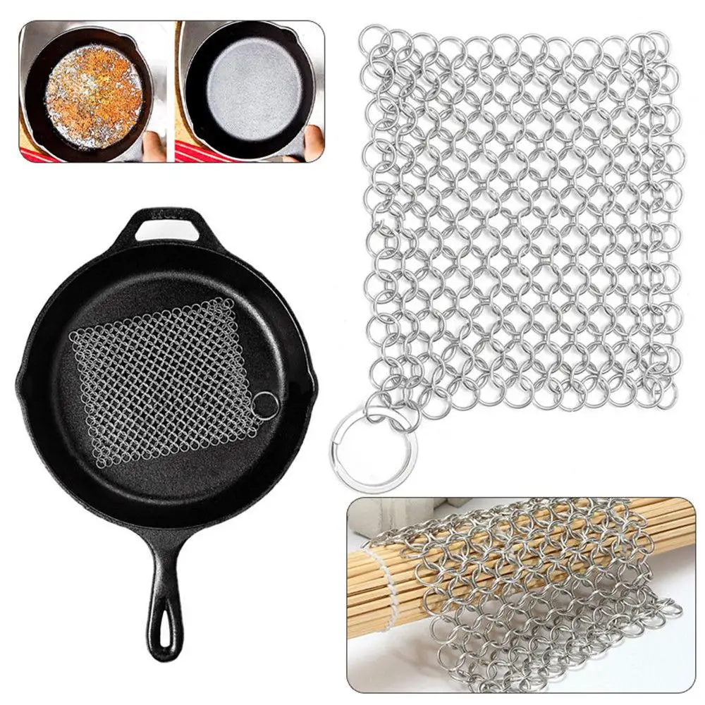 

Чугунный очиститель из нержавеющей стали Chainmail Scrubber кухонный инструмент