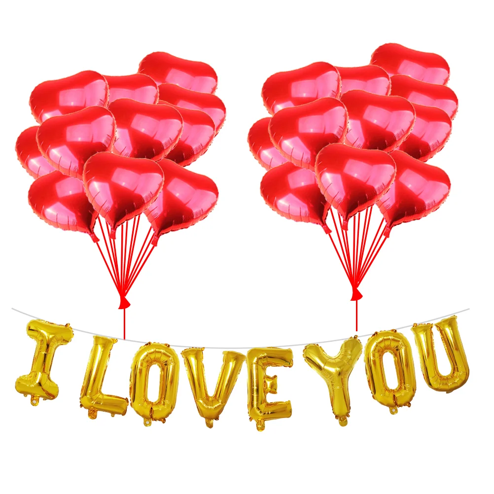 

Balloons Valentines Day Love Heartletters I You Shape Helium Anniversary Romantic Decorationdecor