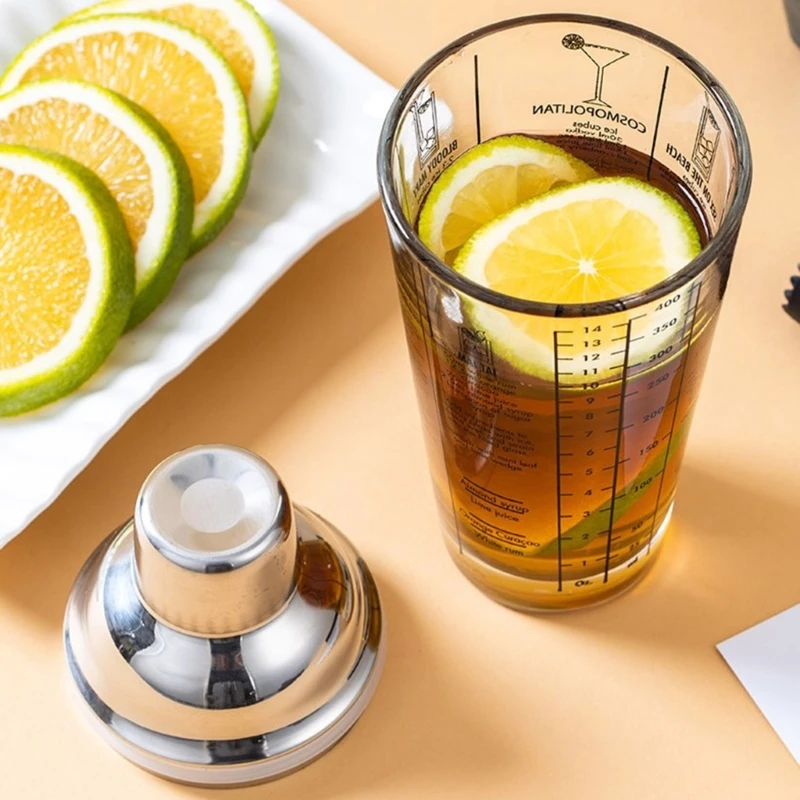 Чашка для смешивания коктейлей со шкалой профессионального миксолога