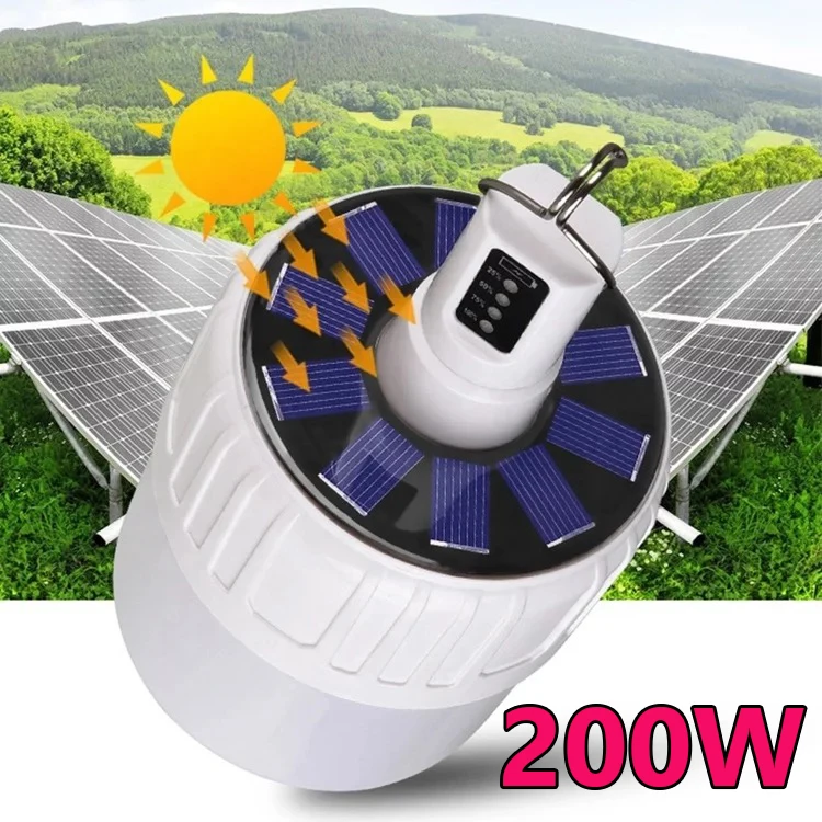 Светодиодный фонарь для кемпинга с солнечной батареей энергосберегающая лампа