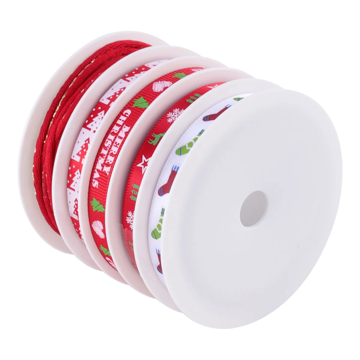 

5 Rolls Christmas Printed Ribbon Beautiful Decorative Ribbon Decor Ribbon Ornaments Ribbon for Home Store Office