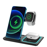 15w wireless charger stand for iphone 12 11 xs xr x 8 plus qi fast charging dock station for apple watchairpods phone chargers