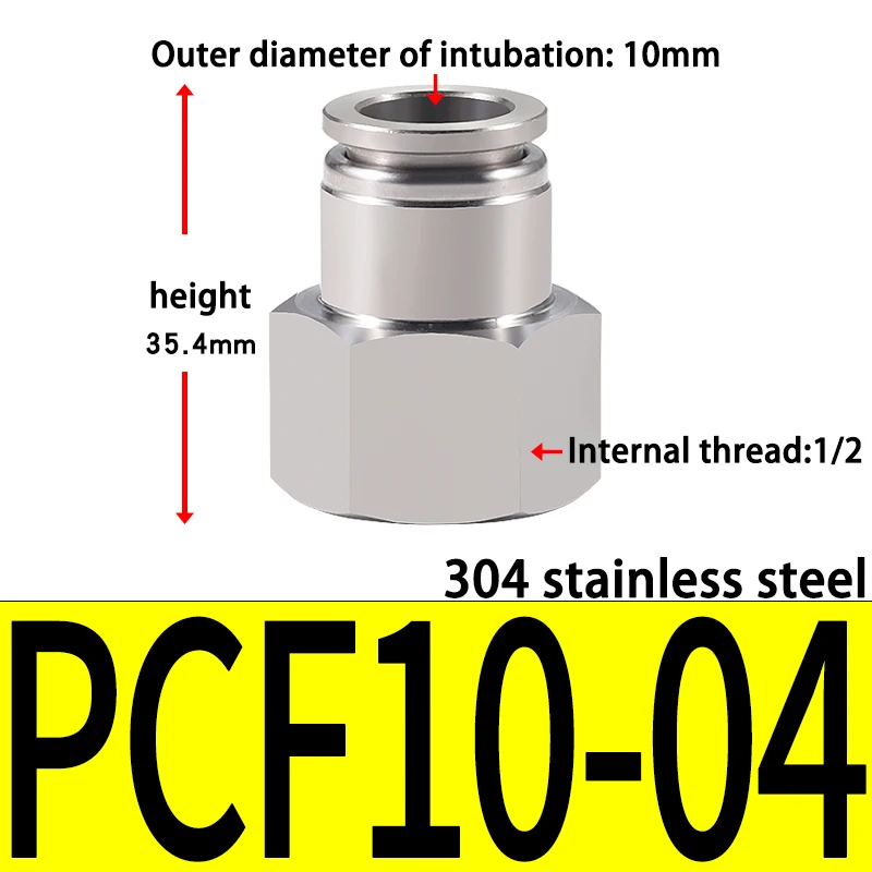 

Фитинг для воздушного шланга из нержавеющей стали 304, соединитель для пневматической трубы PCF 1/8 1/4 3/8 1/2 M5 BSP, быстроразъемные фитинги для труб PCF4 6 8 10