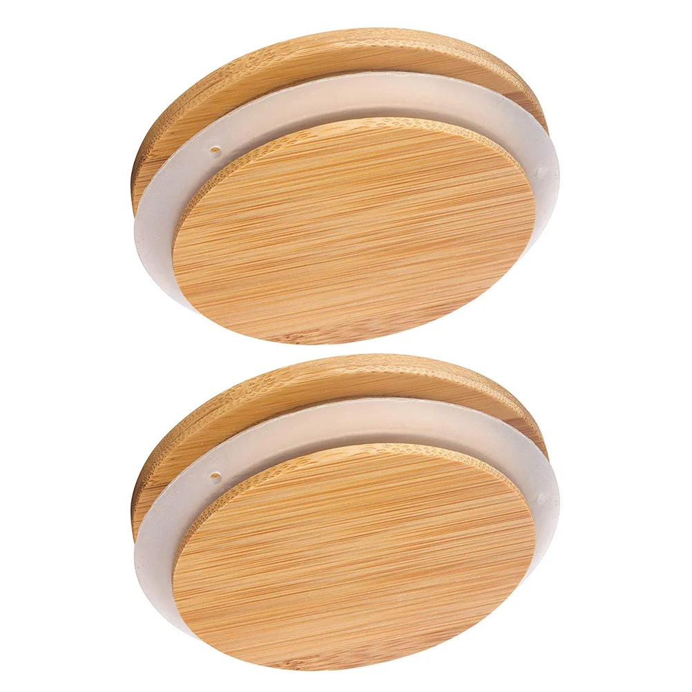 

2Pcs Bamboo Lid Sealed Glass Tube Accessories Storage Glass Bottle Cover