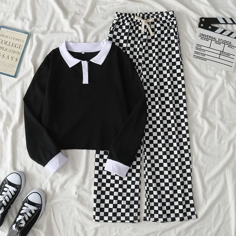 Весенне-осенние комплекты одежды для девочек детская новая модная толстовка с