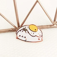 cute glittery lazy egg rabbit enamel pin