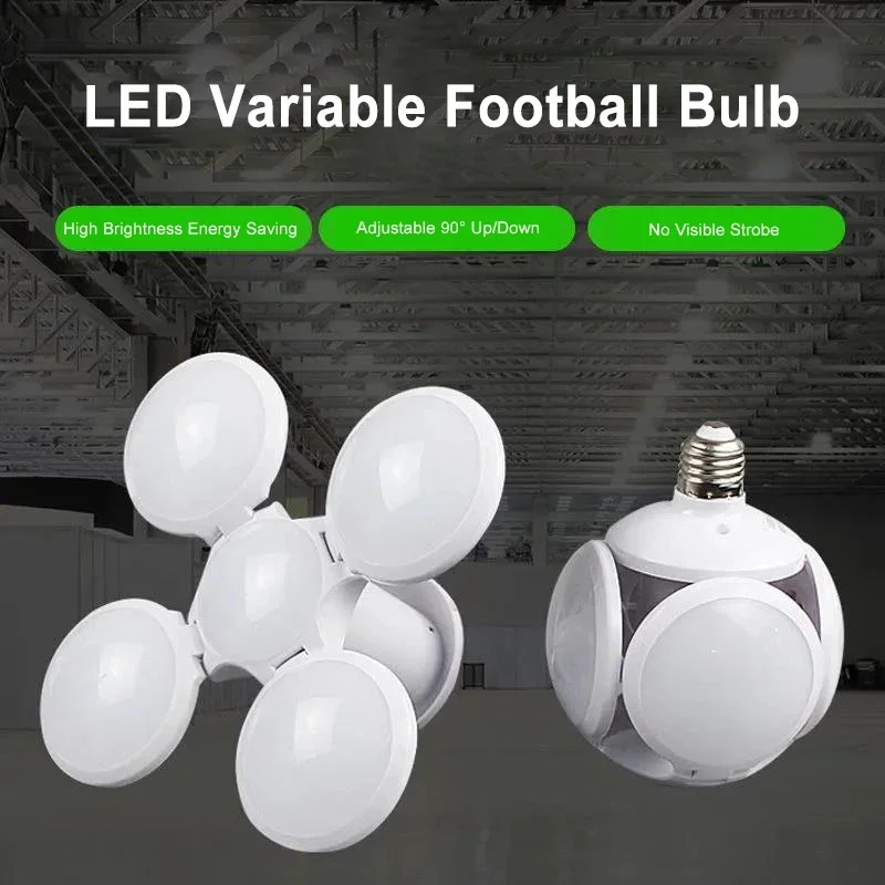 

LED Foldable Deformable Football Bulb 40W E27 Ceiling Fixture Light for Bedroom Study Living Room Workshop Garage Decor UFO Lamp