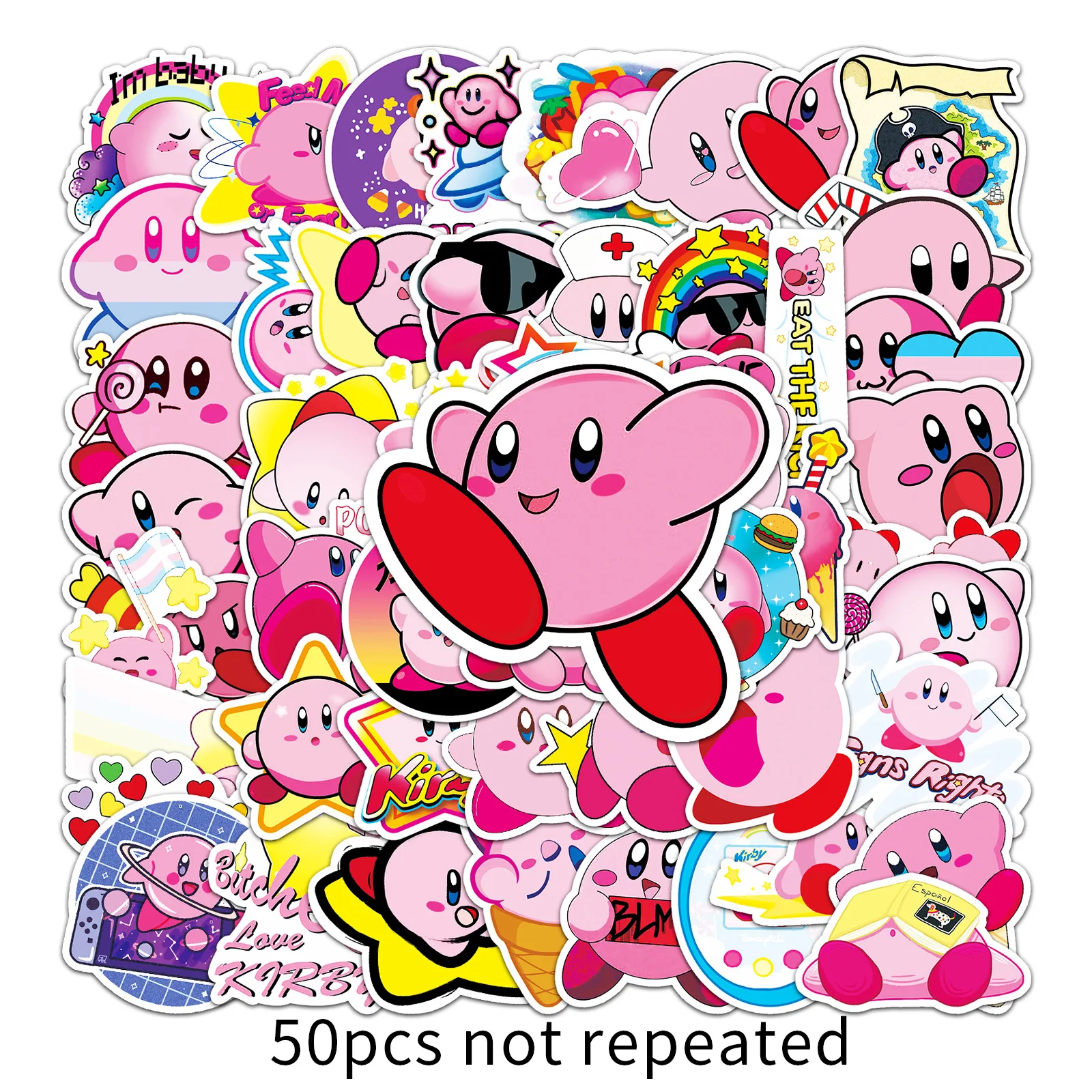 

50 Star Kirby Doodle Stickers Game Stickers DIY Skateboard Luggage Stickers Waterproof Kawaii Gift Toys