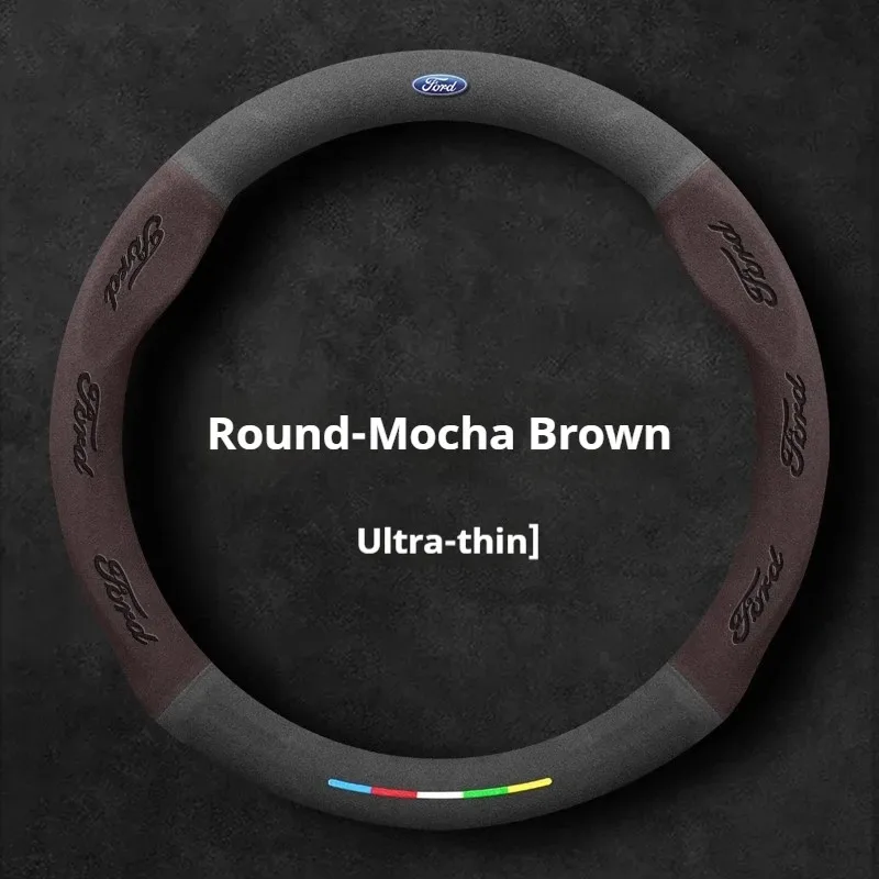 

Автомобильный замшевый противоскользящий чехол на руль для Ford Mondeo Focus Raptor Puma Edge Explorer Ecosport Ranger F150 Kuga Fiesta Fusion