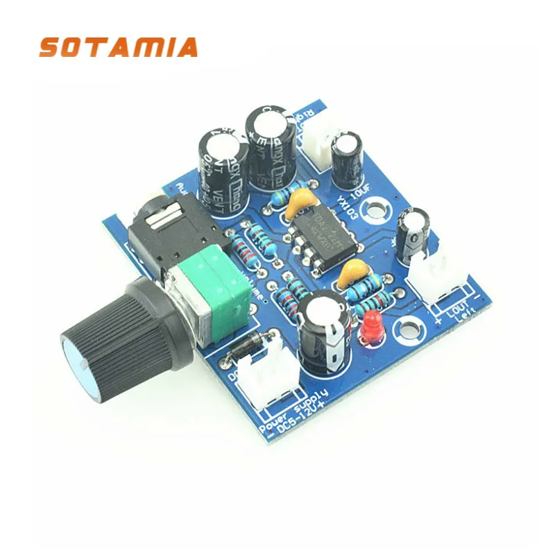 

SOTAMIA TDA2822 Audio Amplifier Board 15Wx2 Dual Channel Stereo Mini Power Amplifiers Home Sound Theatre With Tone Adjustment