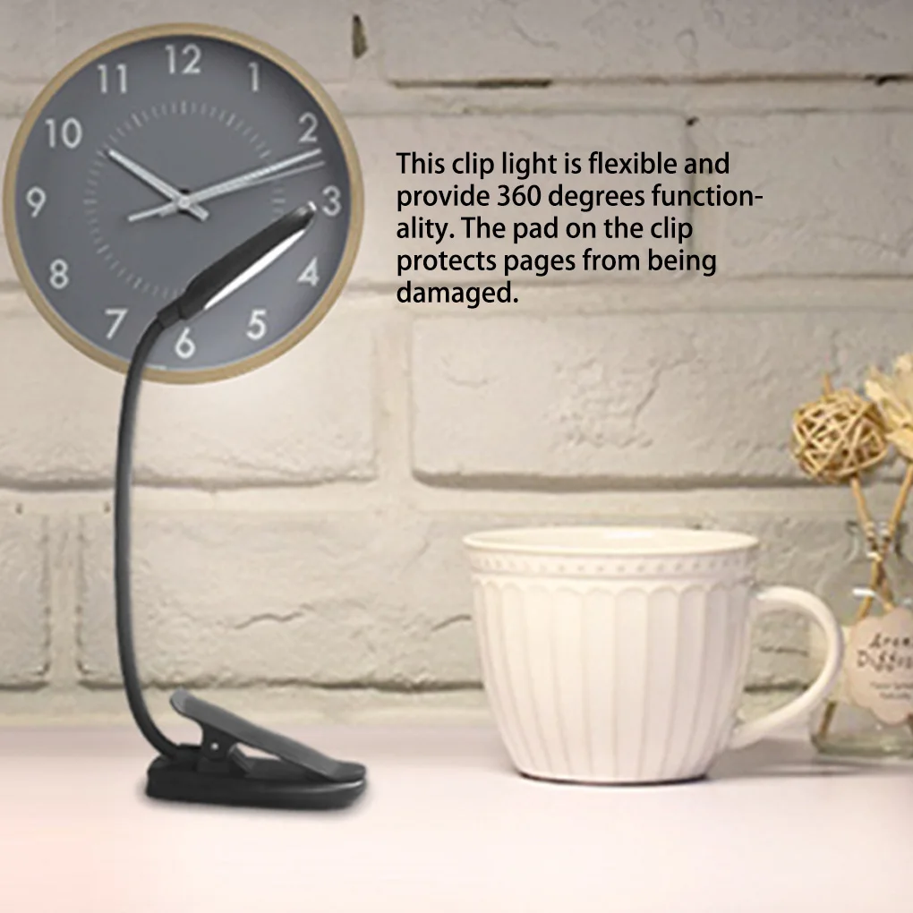 

LED Desk Lamp Rechargeable Bedside Reading Lights Adjustable Clip-on Lamps