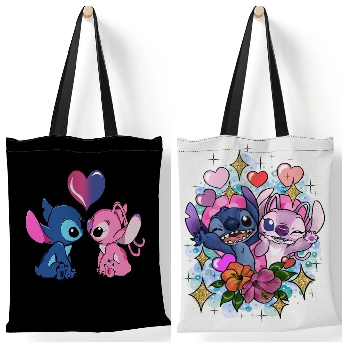 

Disney Bags Lilo & Stitch Anime Printed Canvas Shoulder Bag Casual Large Capacity Shopper Canvas Fashion Handbags Women Gifts