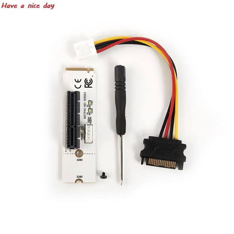 

NGFF M2 to PCI-e 4X 1X Slot Riser Card Set M2 Adapter With SATA Power Cable