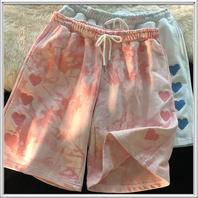 

2022 New Chic Fashion Hot Tie Dye Shorts High Waist Sport Female Streetwear Cute Short Pants 2022 Spring Summer Women's Clothing