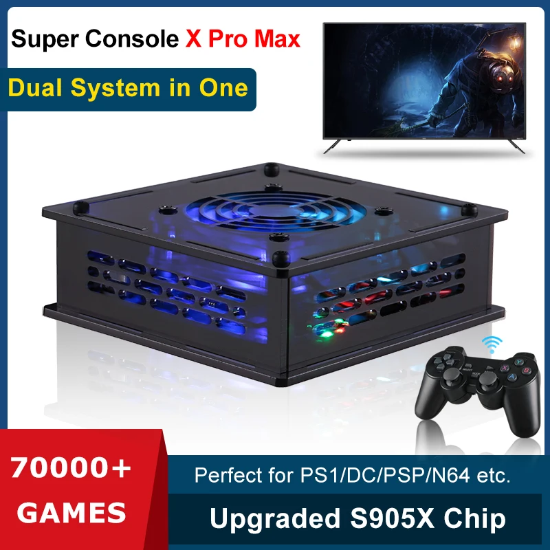 Super Console X Pro Max Retro Mini Video Game Console/TV Dual System Built-in 70000+Classic Games For PSP/PS1/N64/DC Games