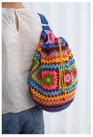 new paisley straw drawstring bucket crossbody bags bohemian crochet shoulder bag for women handmade woven large tote bali purses