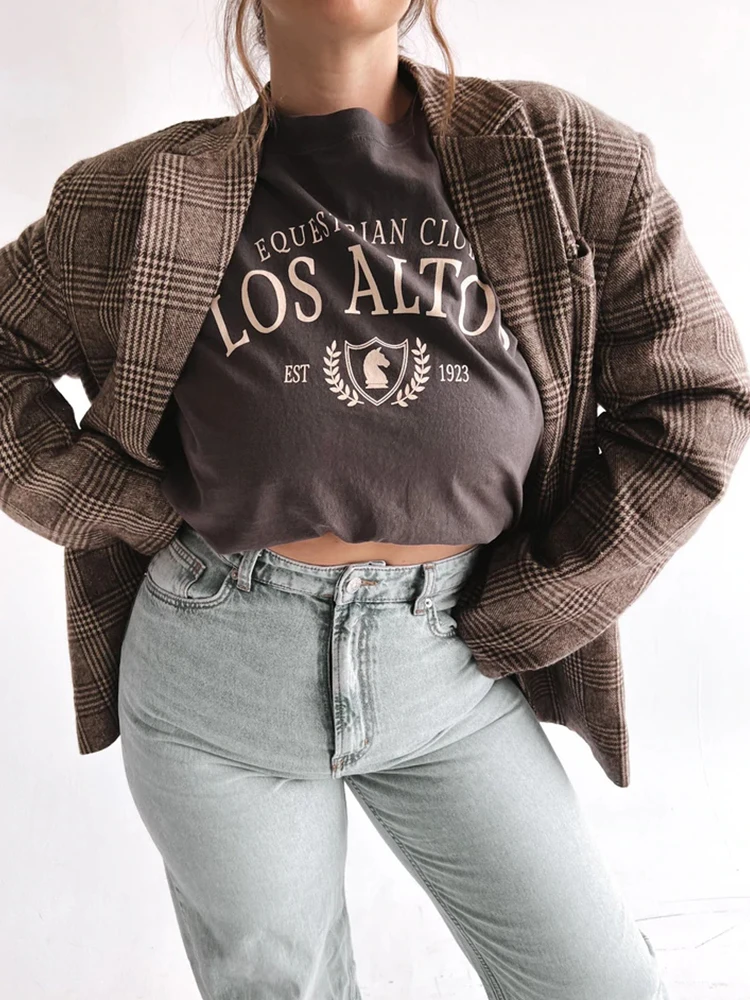 Женская футболка с коротким рукавом и принтом Конный клуб