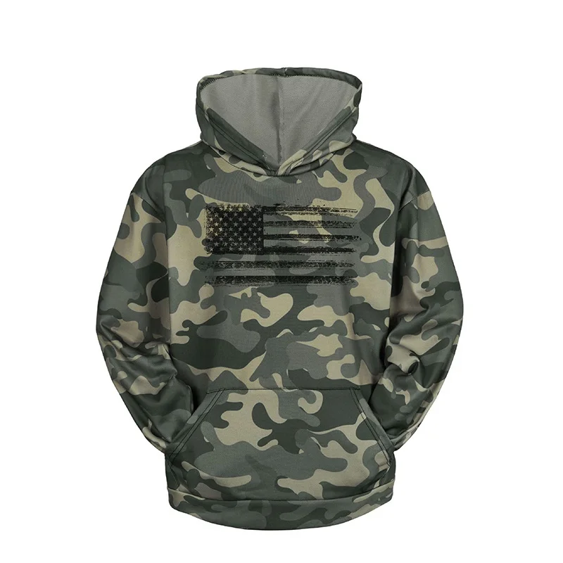 

Мужская камуфляжная толстовка с 3D рисунком, Модный свитшот с длинным рукавом, уличный Повседневный пуловер в стиле хип-хоп с карманами, на осень