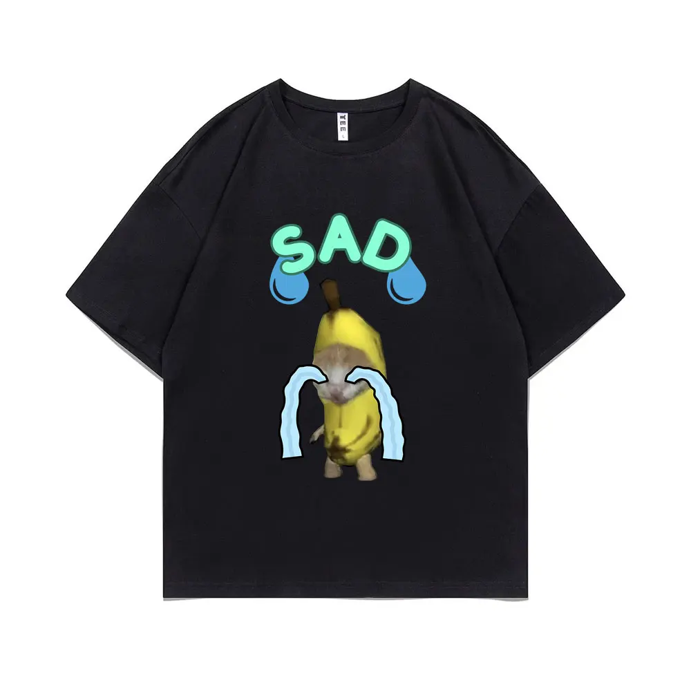 

Funny Sad Banana Cat Meme T-shirts Men Women Cartoon Anime Art Aesthetic Short Sleeve y2k Tees Male Cotton T Shirts Men's Tshirt