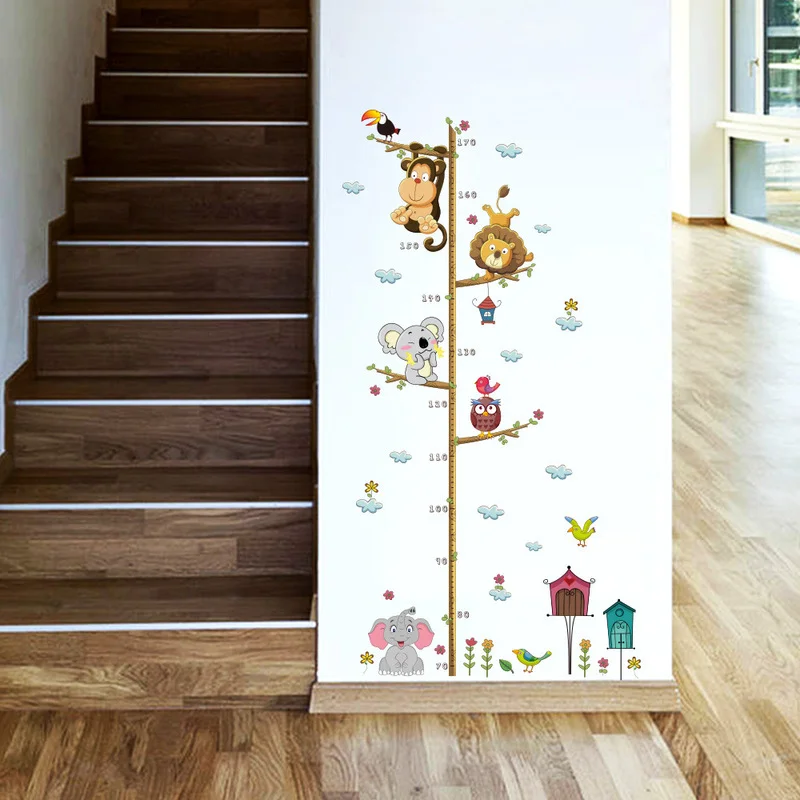 

Cute Zoo Height Sticker Elephant Lion Wall Stickers Children Room Decoration Bedroom Living Room Home Decoration Wall Stickers