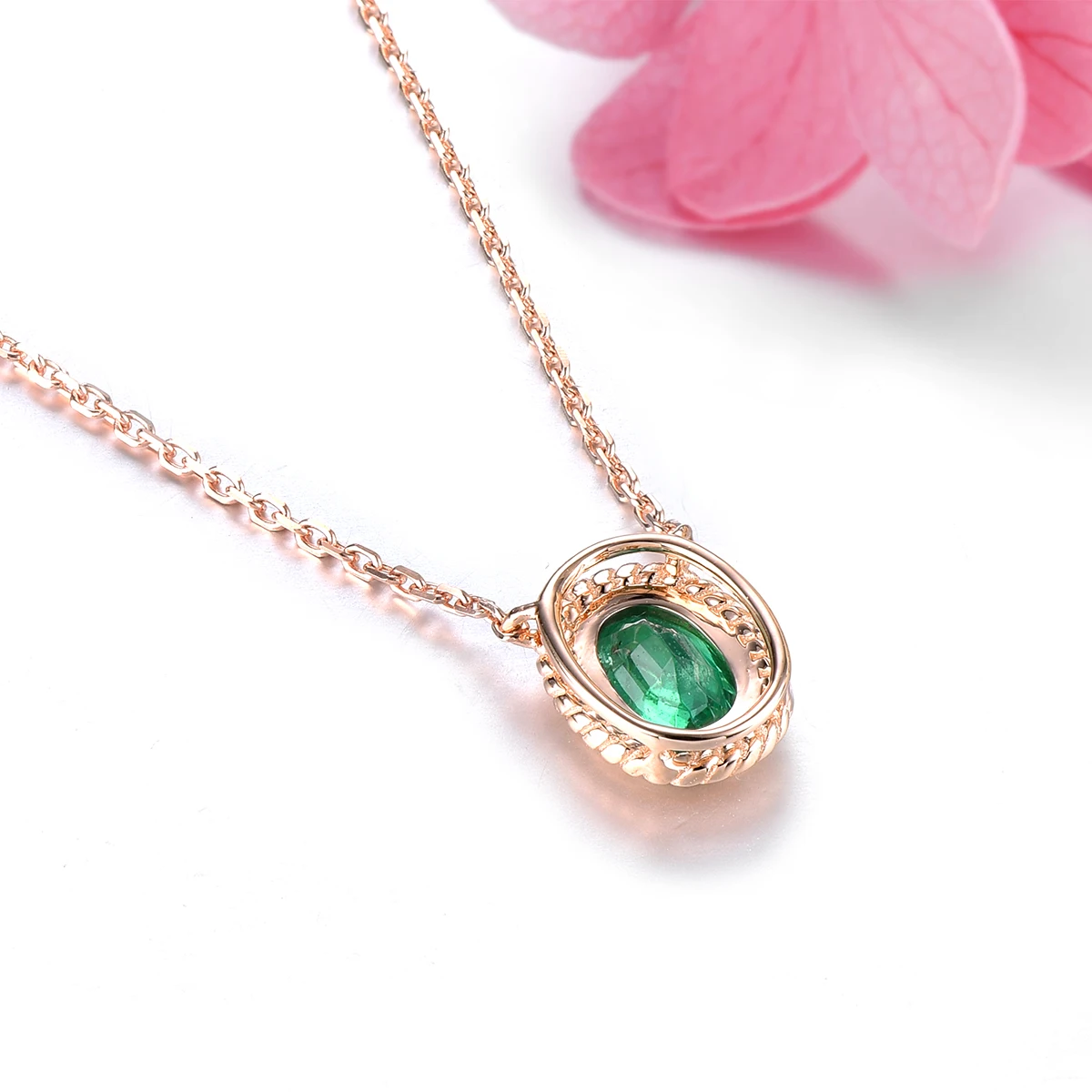 Lohaspie натуральный изумруд 14 к розовое золото подвеска 0 4 карат подлинный