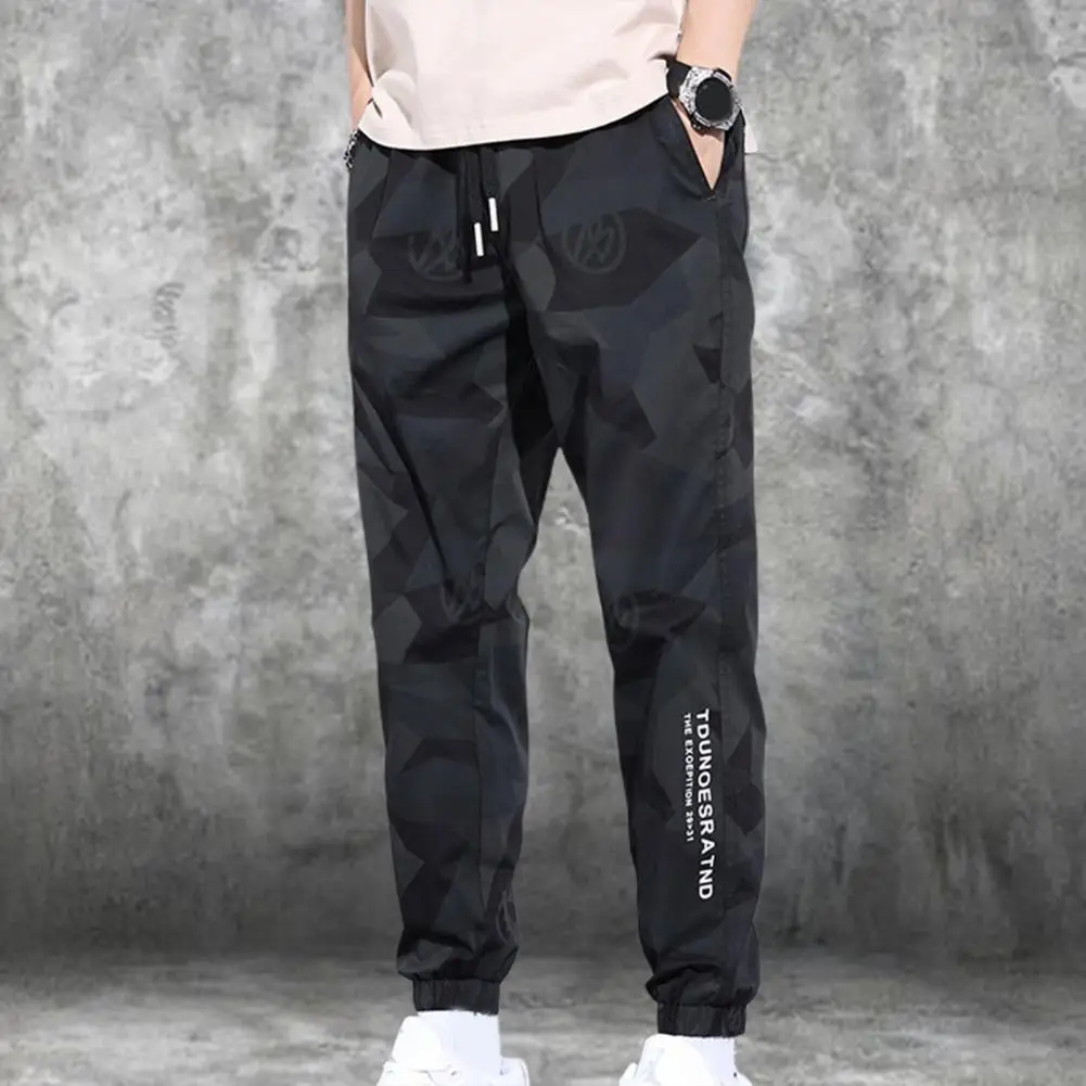 

Trendy Men Pants Lightweight Young Cargo Pants Deep Crotch Drawstring Men Pants
