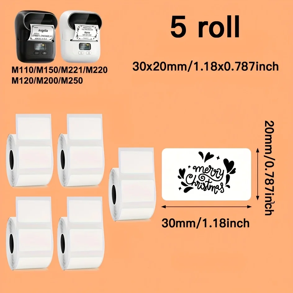 

5 рулонов самоклеящихся этикеток M110/M200/M220/M221