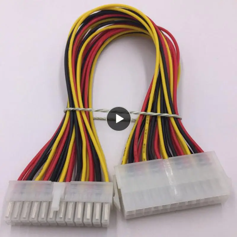 

30cm Power Extension Cord Copper Clad Steel Core For Atx Power Supply Power Extension Cord Electronic Accessories Color Black