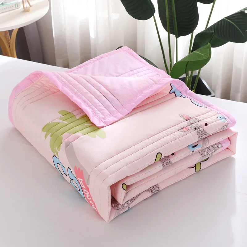 

Summer Cotton Quilt Air-conditioning Comforter Soft Breathable Blanket Thin Leaf Bedspread Bed Cover Home Textiles Supplies