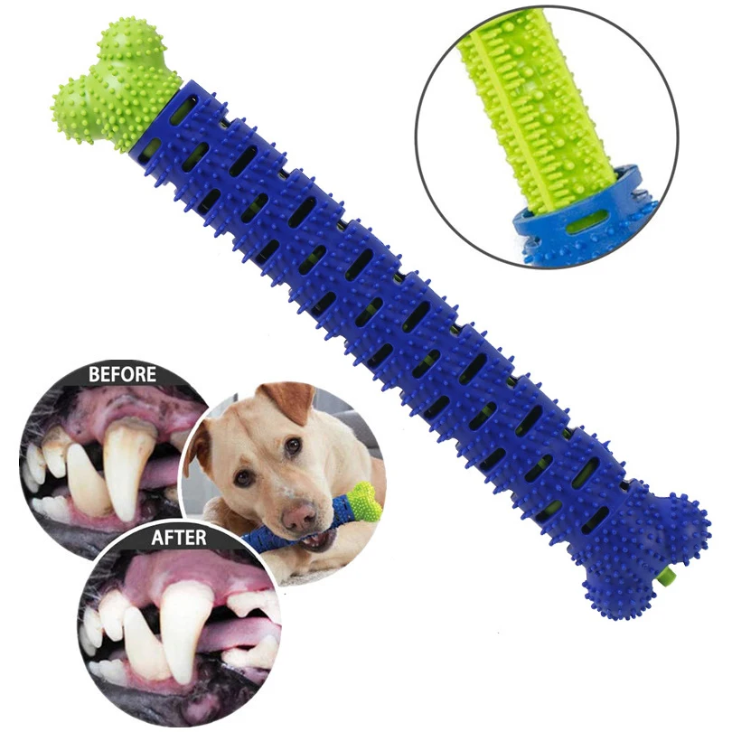 

Puppy Brush Dog Toothbrush Chew Toy Molar Stick Cleaning Massager Pet Teeth Cleaning Toys Dog Toys for Small Large Dogs Supplies