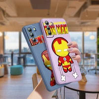 marvel cartoon iron man for samsung galaxy note 20 10 s22 s21 s20 fe s10 plus lite ultra liquid silicone rope phone case