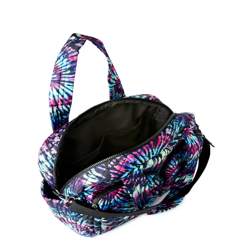 ful. Chic Women's Portable and Multi-Colorful TieDye Double Pocket Lightweight Shoulder Weekender Bag - Lightweight and Durable.