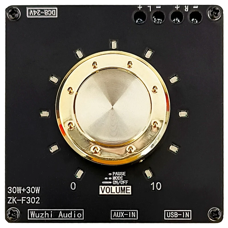 

ZK-F302 Volume Indicator Bluetooth Audio Amplifier Board Module TPA3118 2.0 Channel 30Wx2 Stereo Bluetooth Amplifier