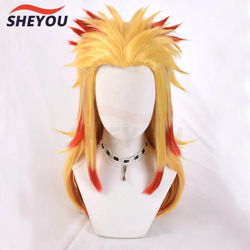 Аниме парик Rengoku Kyoujurou блондинка омбре