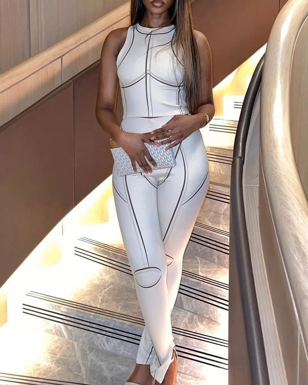 

Summer Cropped Tank Tops Two Piece Pant Sets Outfits 2023 Women Y2K Streetwear Clothes 2 Piece Matching Set Sporty Tracksuit