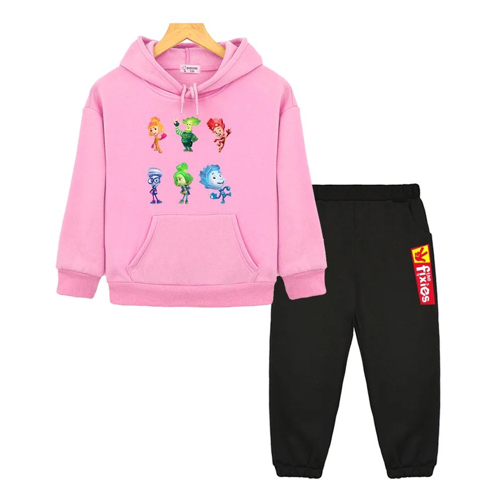 

The Fixies Cartoon Graphic Print Hoodies Sets Kawaii Cartoon Boys and Girls Sweatshirts Casual Long Sleeve Children Pullovers