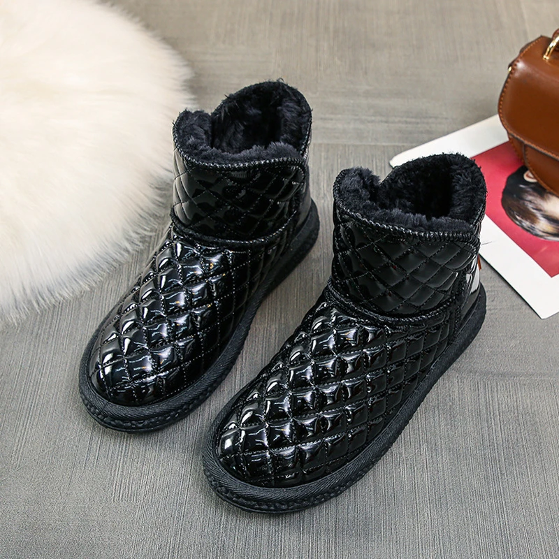 

Fashion Breathable High Top Women Ankle Boots Waterproof Winter Snow Boots Buckle Strap Snow Boots Leisure Platform Boots