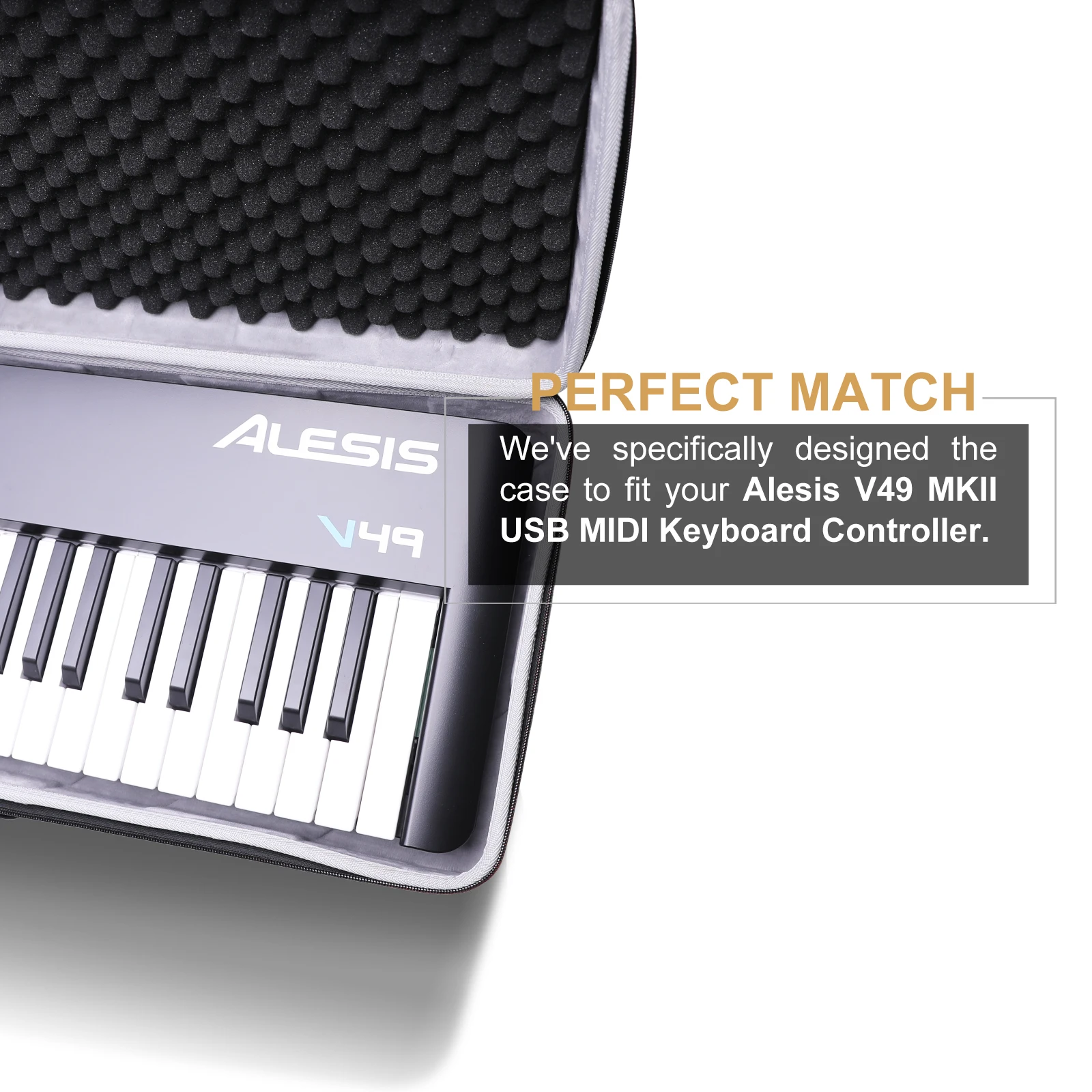 LTGEM EVA Hard Case for Alesis V49 MKII USB MIDI Keyboard Controller - Travel Protective Carrying Case