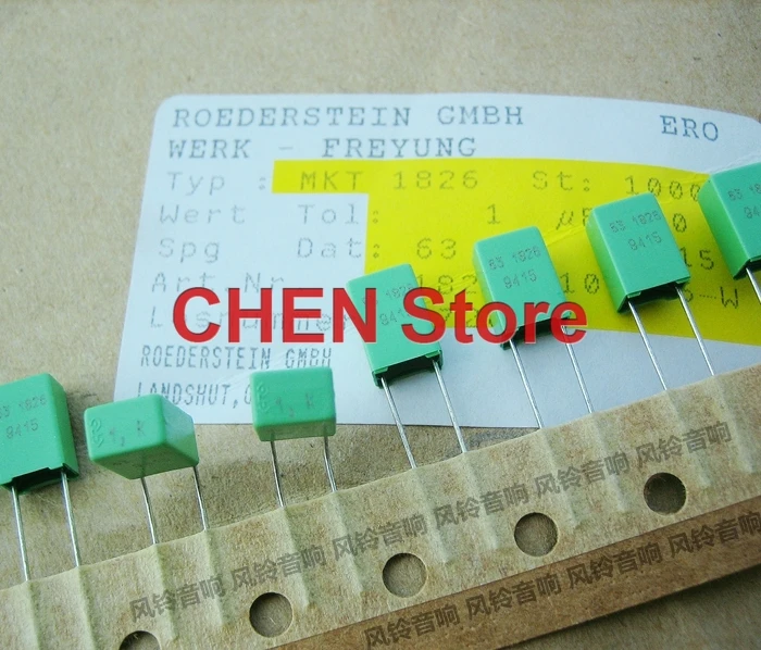 

10PCS/20PCS ERO MKT1826 105/63V P5MM 1uF/63v green Audio film capacitor 1.0UF/63V VISHAY ERO1826 Copper 1UF 63V 1000NF 105