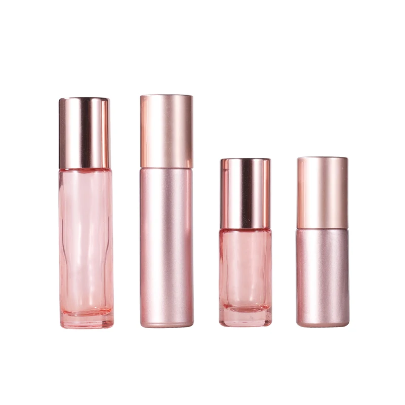 

20/50/100pcs 5ml 10ml 5ml Roll On Bottles With Rose Gold Lids Roller Ball Bottles For Essential Oils Perfume Cosmetic Liquid