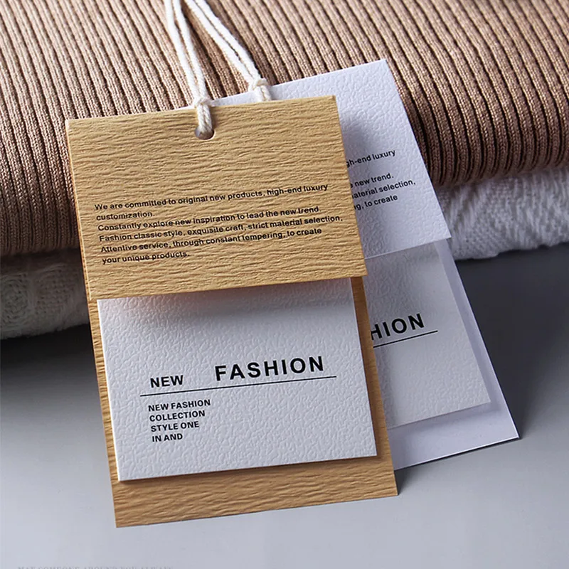 Бумажные подвесные бирки для джинсов из крафт-бумаги индивидуальные ценники