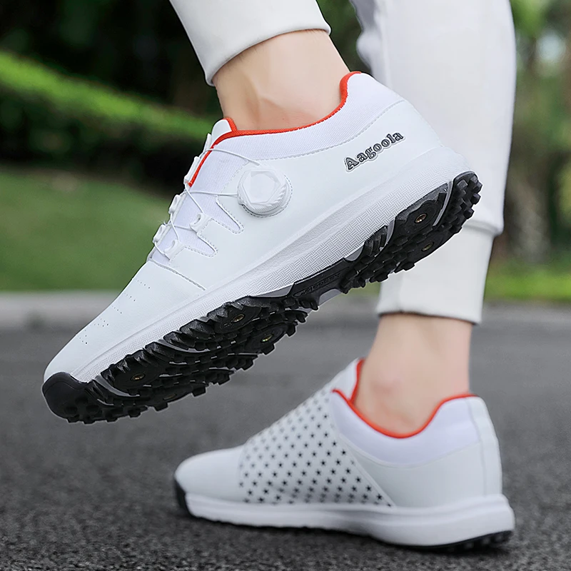 2022 Spring New High Quality Golf Coach Shoes Men's Turnbuckle White Waterproof Golf Sneakers Men's Golf Sneakers Size 39-47