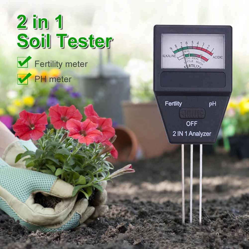 

New 2 In 1 Soil PH Fertility Meter With 3 Probes Soil PH Tester Plant Fertile Measure Device Acidity Meter For Garden Tool