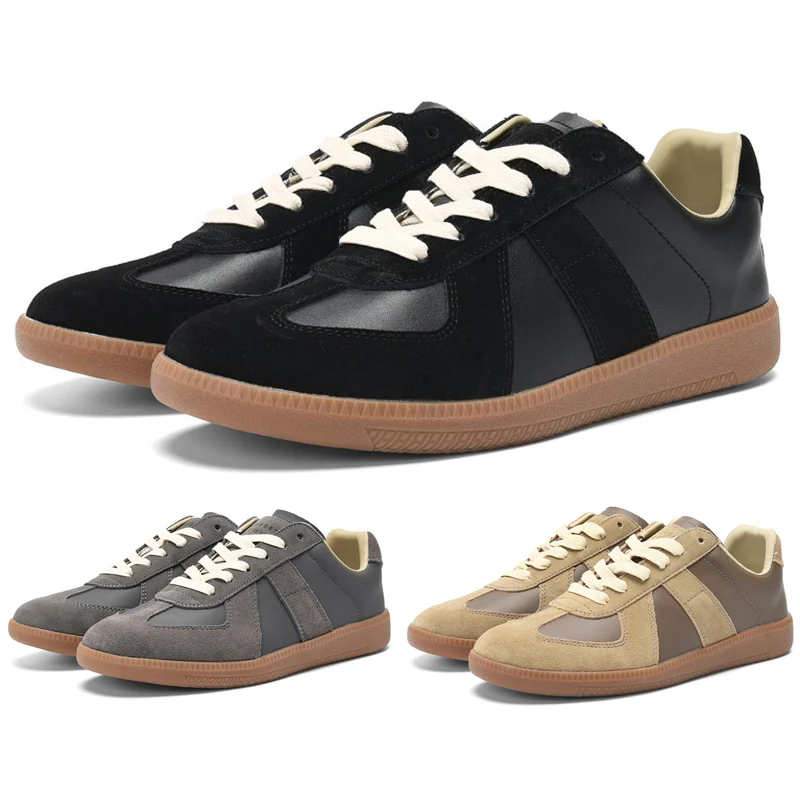 

Margiela Patchwork Shoes MM6 Flat Round Toe Lace up Sneakers Women Men Running Shoe Unisex Comfortable Casual Soft Shoes