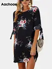 Платье Aachoae женское шифоновое с цветочным принтом, пляжный Повседневный свободный вечерний мини Сарафан в стиле бохо, лето 2022