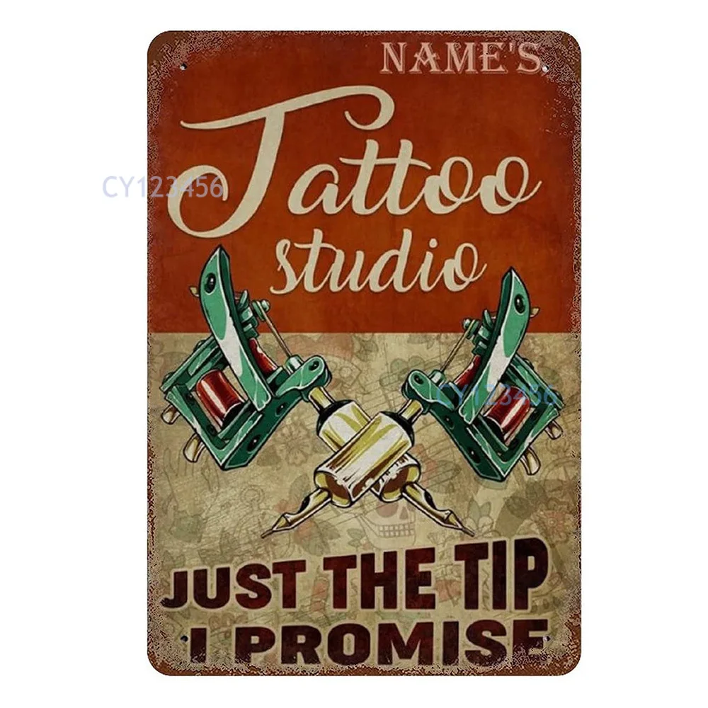 Винтаж плакат тату название компании жестяная вывеска металлическая пластина