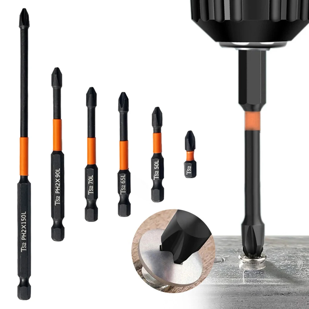 

Hand Tools Screwdriver Bit 25-150mm 62HRC Alloy Steel Black Cross Screwdriver Electric For Wood Impact Magnetic