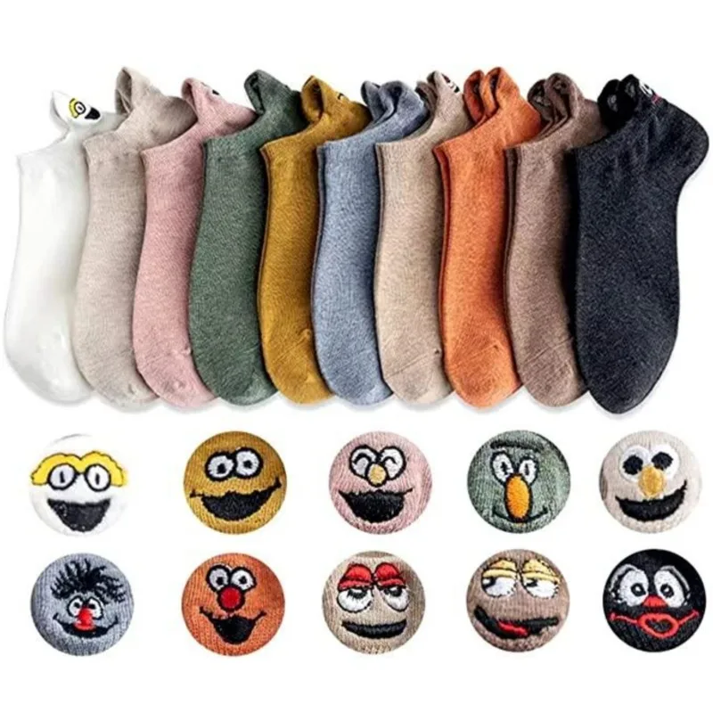 

Women Cute Socks Cotton Kawaii Embroidered Funny Low Cut Socks for Women Girls Ankle Socks Harajuku Girls School Gifts Y2K