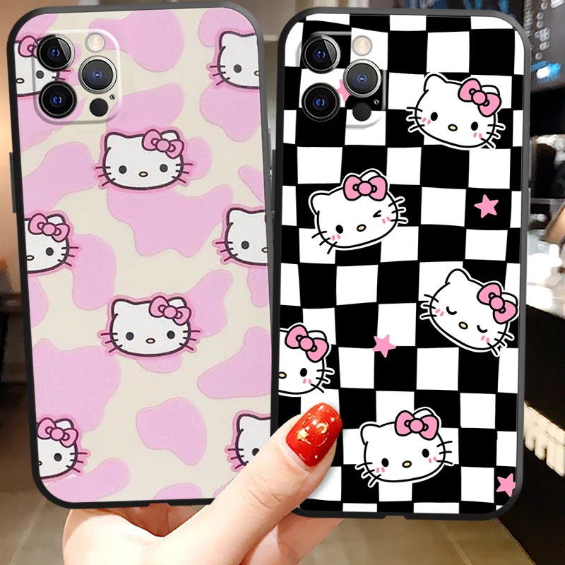 

TAKARA TOMY Hello Kitty Phone Cases For iPhone 11 12 Pro MAX 6S 7 8 Plus XS MAX 12 13 Mini X XR SE 2020 Carcasa Coque Soft TPU
